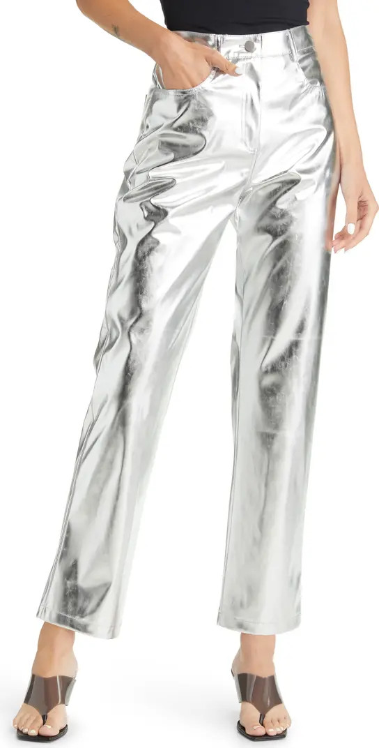 Amy Lynn Metallic Straight Leg Pants | Nordstrom | Nordstrom