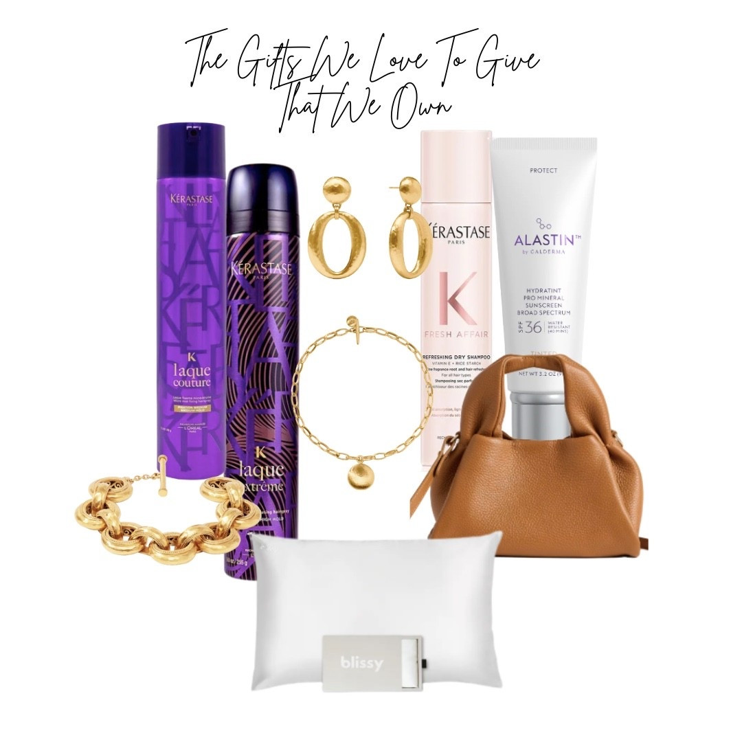 Do you still have some gifts to buy?   Here are some that we love because we already gave them!
Kerastase Hair Products 
Alastin Tinted Moisturizer 
Julie Vos Jewelry 
Blissy Silk Pillowcase 
Quince Trapeze Leather Purse

#LTKGiftGuide #LTKSeasonal #LTKHoliday