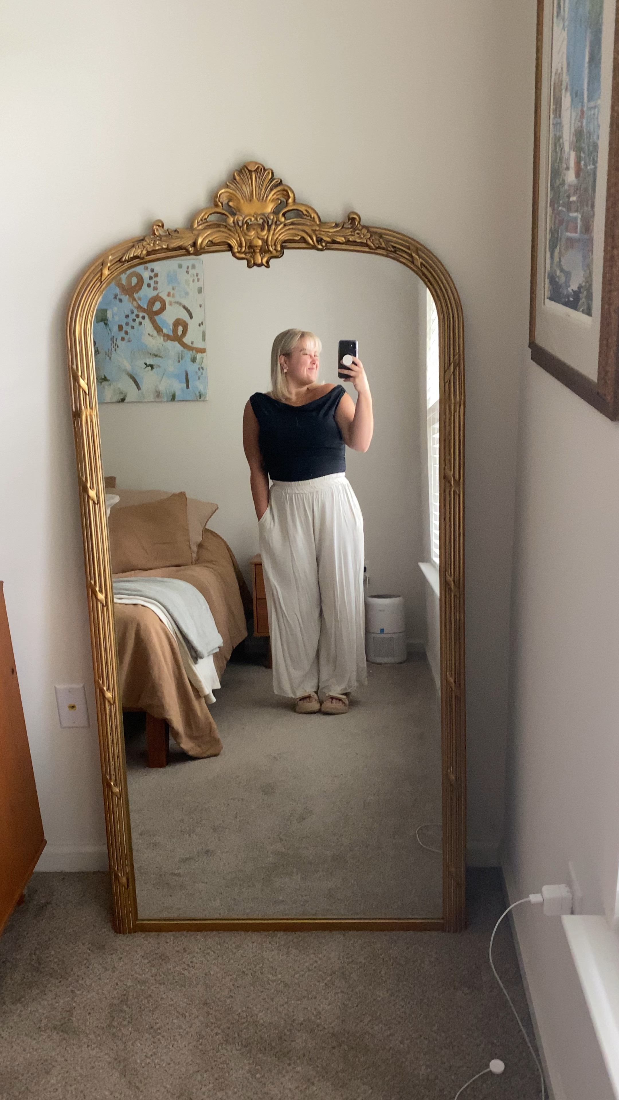 this top is so chic and soft! it’s from Abercrombie and I’m wearing a size large. Pants were from a boutique way back in college but I’ll link some similar ones 🫶🏼 Steve Madden shoes are a size 7.5 - they fit true to size and go with every single outfit I wear! 

#LTKStyleTip #LTKVideo #LTKMidsize