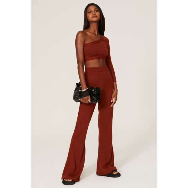 Victor Glemaud Cable Knit Flare Pants red | Rent the Runway