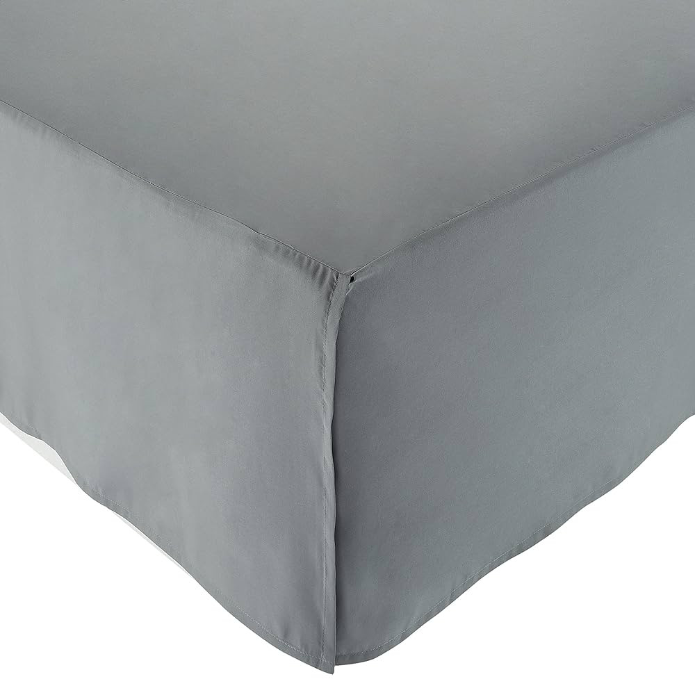 Amazon Basics - Lightweight Pleated Bed Skirt, Full, Dark Grey, Solid | Amazon (US)