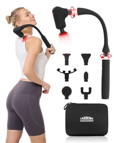 CAREKING Upgraded 2-in-1 Massage Gun with Heat, Pain Relief Deep Tissue Back and Neck Massager with Extension Handle, Handheld Muscle Massage Gun for Back, Shoulder, Arm,Thigh, FSA-HSA Eligible | Amazon (US)