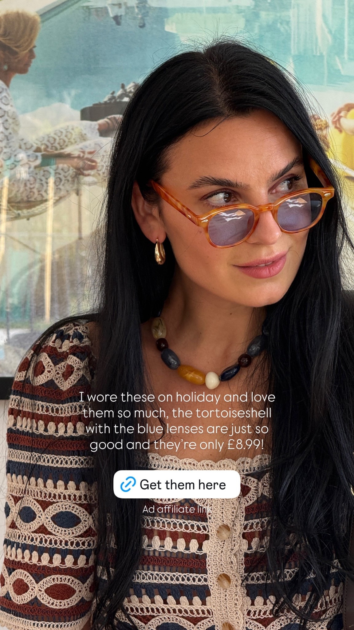 Tortoiseshell and blue lenses sunnies 