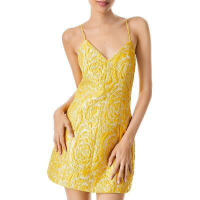 Alice and Olivia Womens Metallic V-Neck Party Mini Dress BHFO 7134 | eBay US
