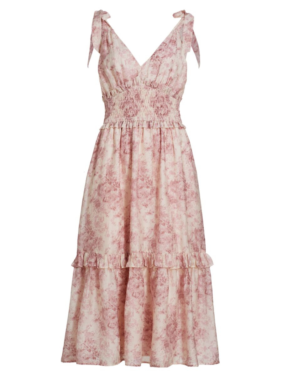 Michelle Floral Organza Midi-Dress | Saks Fifth Avenue