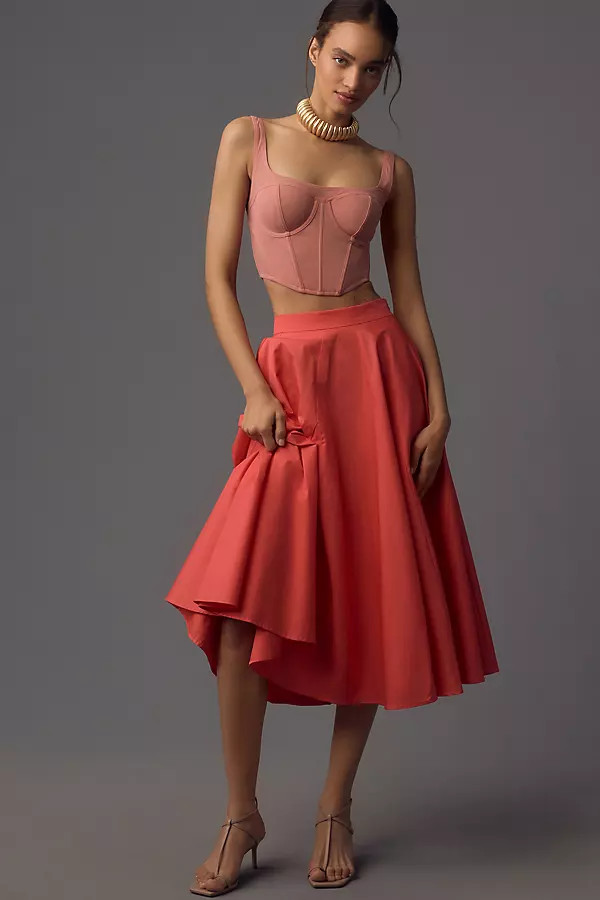 Flat White Full Midi Skirt | Anthropologie (US)