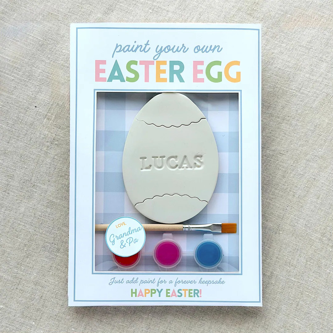 Personalized Easter Egg Magnet: Kids Paint Your Own Easter Craft Gift Keepsake - Etsy | Etsy (US)