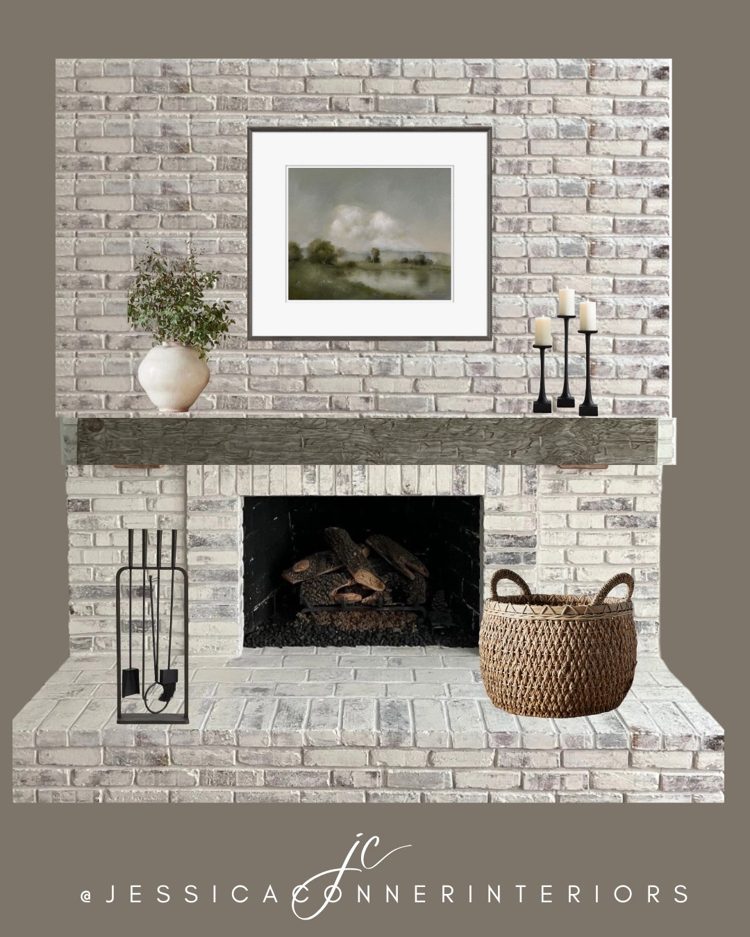 A classic fireplace deserves styling that complements, rather than competes with its character. For this project, we softened the original red brick with a custom limewash finish to create a more elevated, neutral foundation. From there, I offered this client two art options that flow with their classic modern farmhouse style. 

Designing a focal point like this takes vision and balance! This is where a designer can make all the difference. From material selections to scaled styling, I help bring your home to life in a way that feels classic and intentional  

Which art option would you choose?


#LTKHome