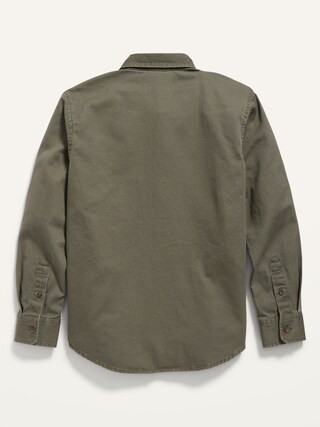 Long-Sleeve Twill Button-Down Utility Pocket Shirt for Boys | Old Navy (US)