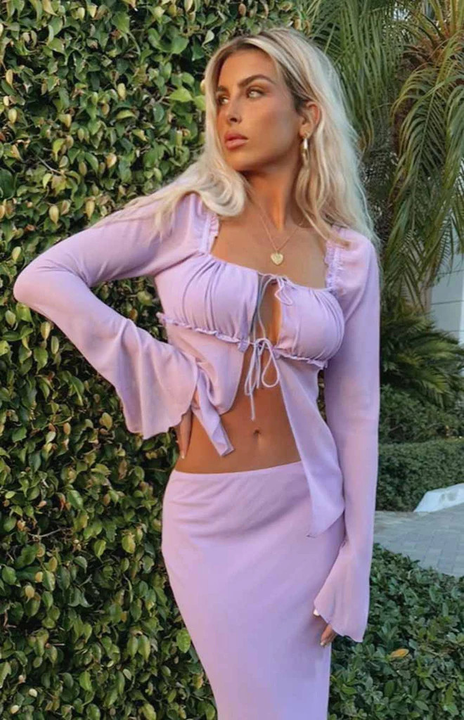 Kennedy Lilac Sleeve Top | Beginning Boutique (US)