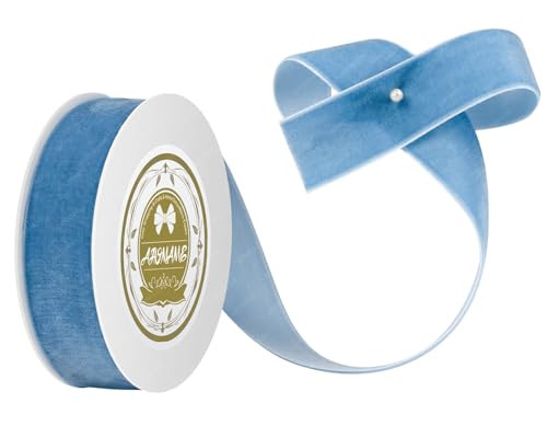 Light Blue Velvet Ribbon 1 inch x 5 Yards Velvet Ribbon for Gift Wrapping, Crafts, Christmas Tree, Christmas Wreath, Bow Making, Vintage Fabric Light Blue Velvet Ribbon on The Spool for DIY | Amazon (US)