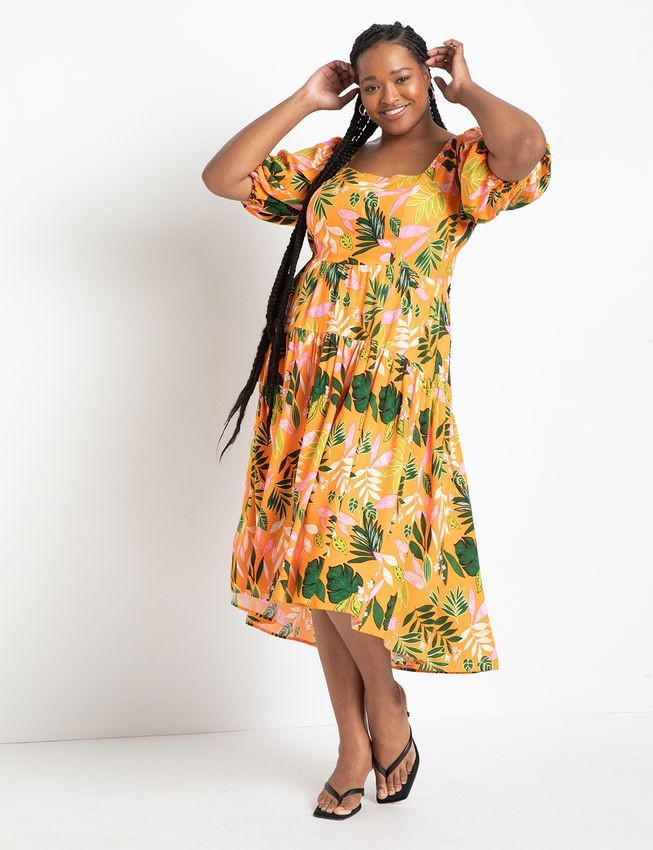 Square Neck Midi Dress | Eloquii