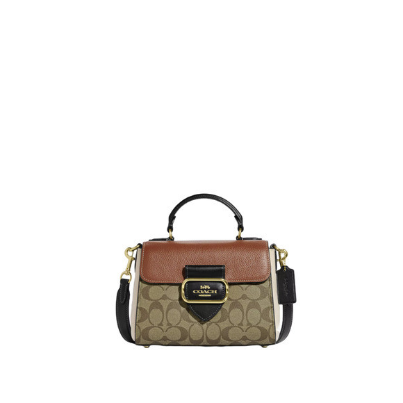 Coach Morgan Top Handle Satchel in Signature Canvas in Gold/Khaki/Multi | Poshmark