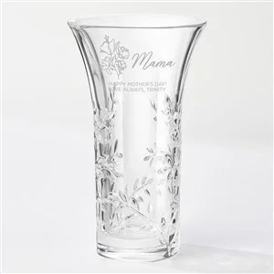 Vera Wang Engraved Cherished Bouquet Crystal Leaf Vase | Things Remembered