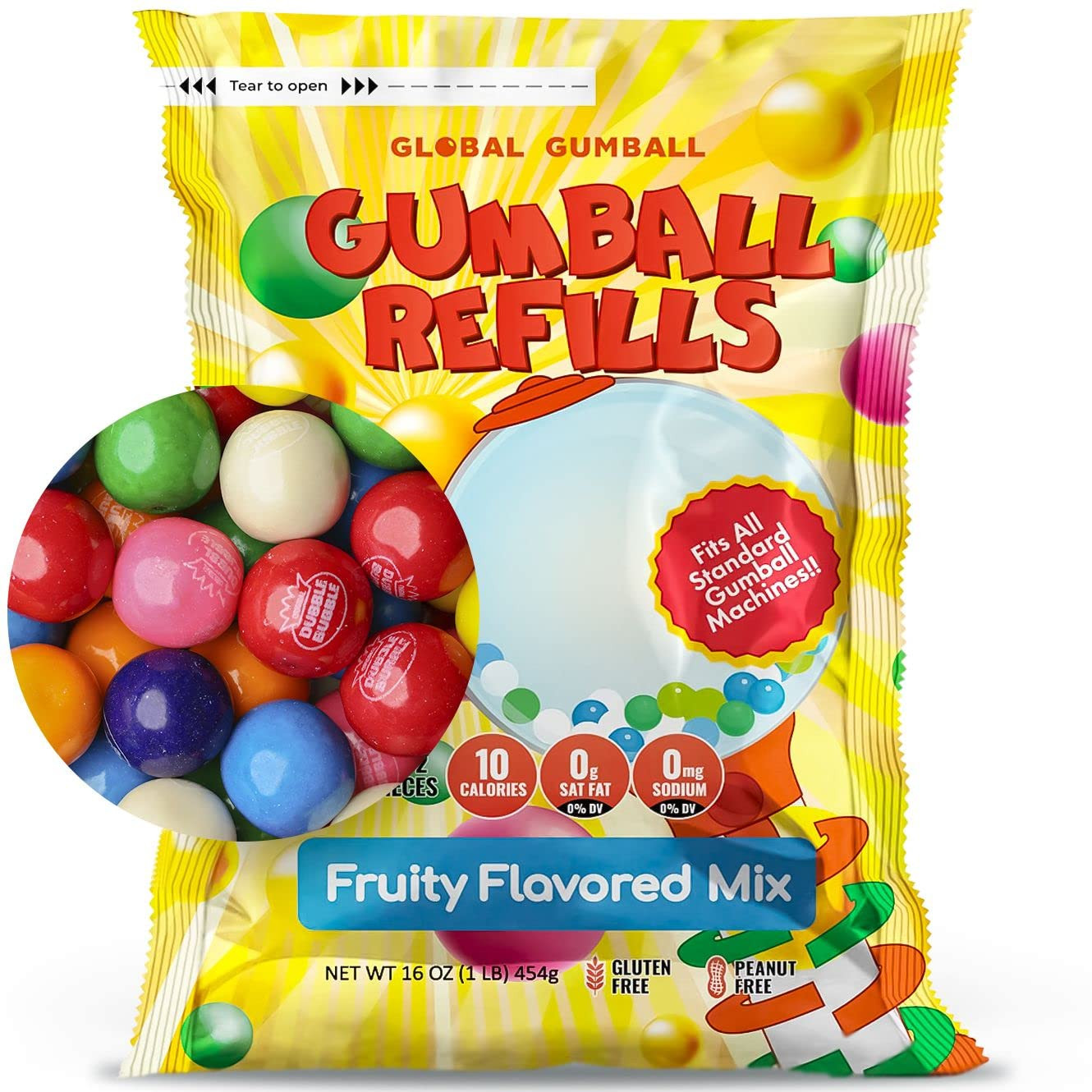 Gumballs for Gumball Machine - 0.5 Inch Mini Gumballs for Kids - Gumball Machine Refills - 1 LB C... | Amazon (US)