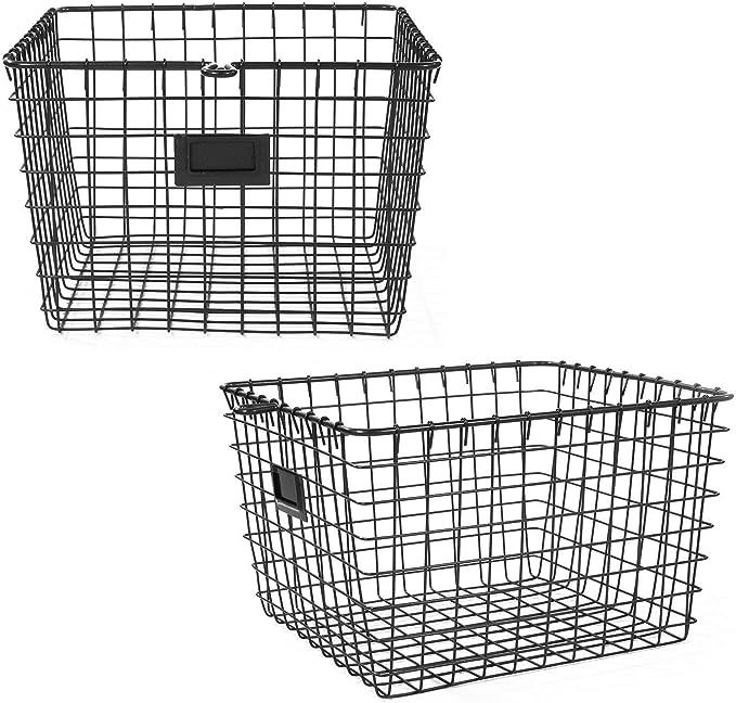 Spectrum Diversified Wire Storage Basket, Medium, Industrial Gray, 2-Pack | Amazon (US)