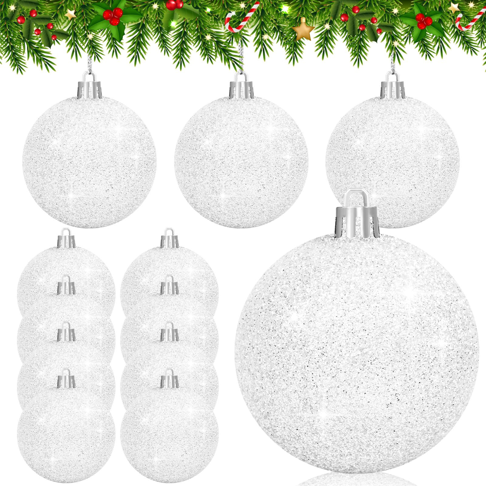 12 Pcs 3Inch Christmas Balls Christmas Tree Decoration Ornaments Shatterproof Glitter Christmas H... | Amazon (US)