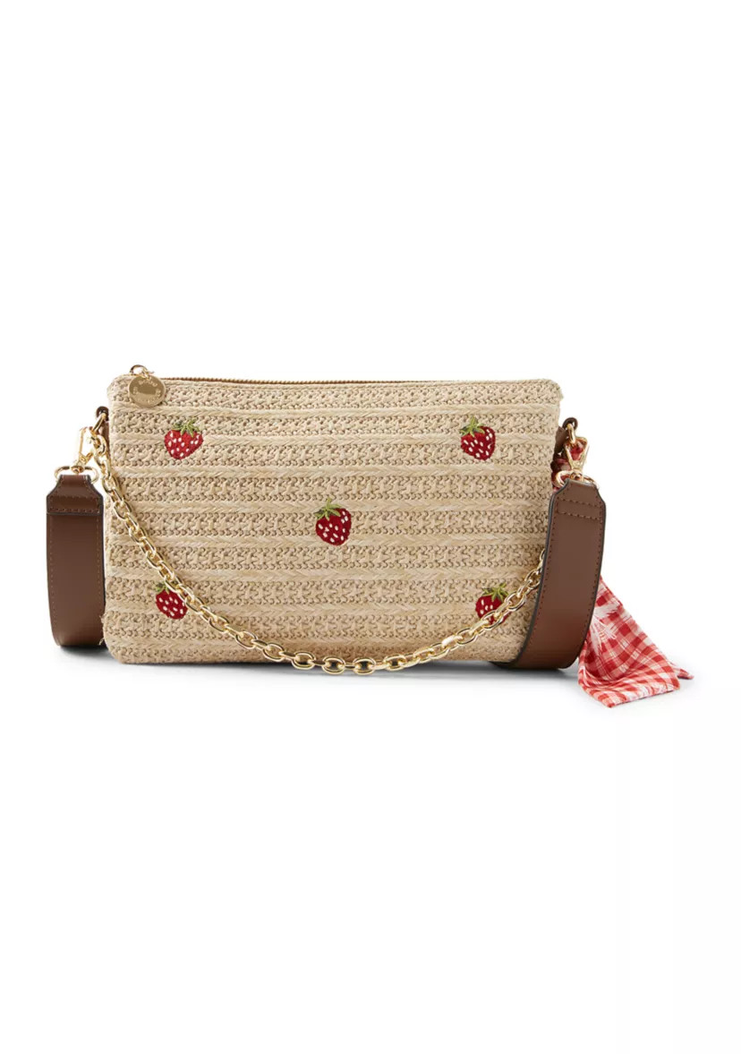 Double Compartment Top Zip Crossbody Bag with Scarf | Belk