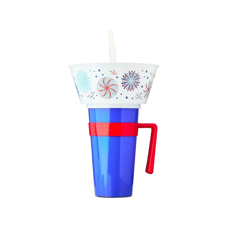 Patriotic Fireworks Plastic Stadium Tumbler, Blue and Red, by Way To Celebrate | Walmart (US)