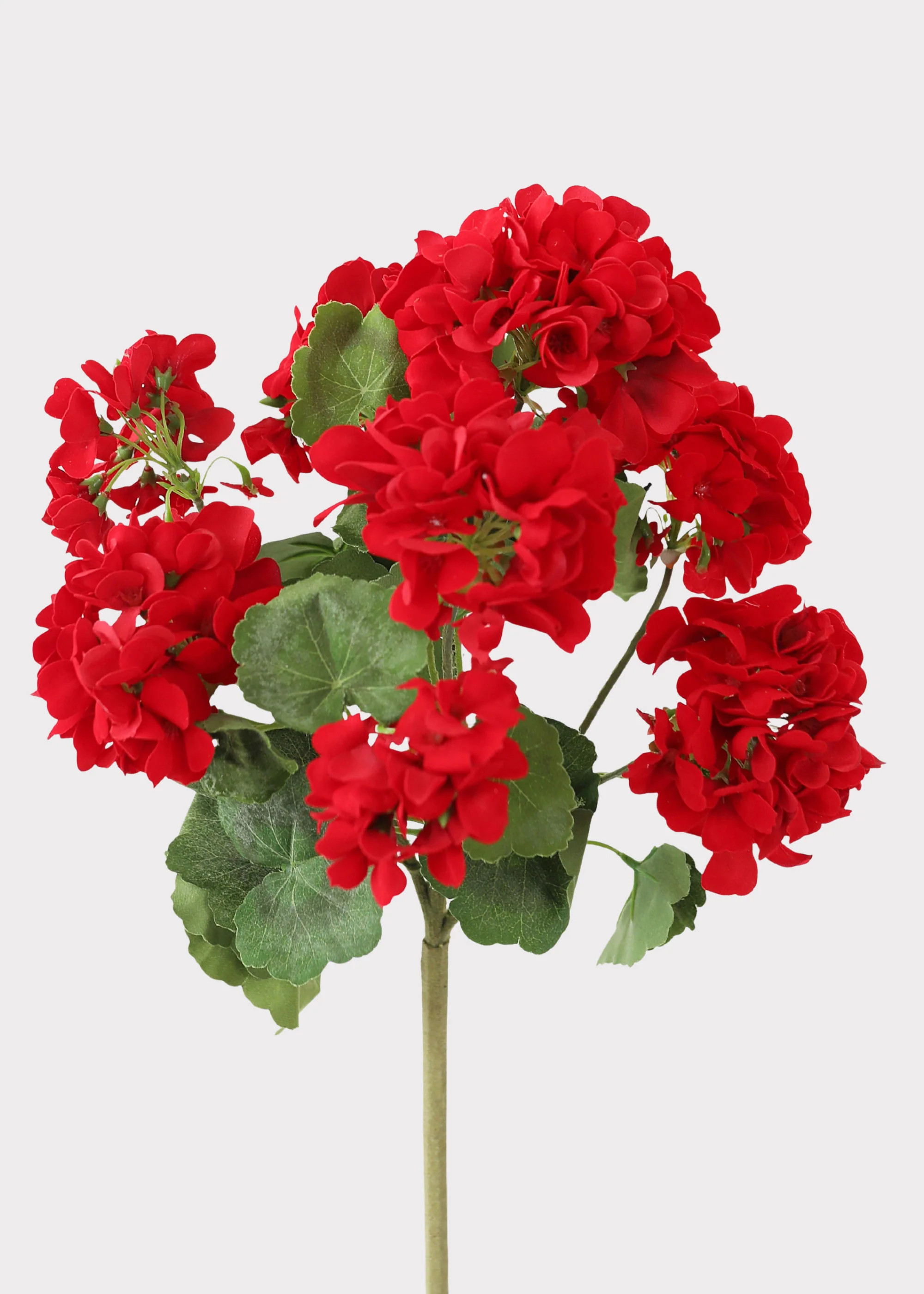 Outdoor Fake Flowers | Water Resistant Outdoor Red Geranium Bush - 18 | Afloral