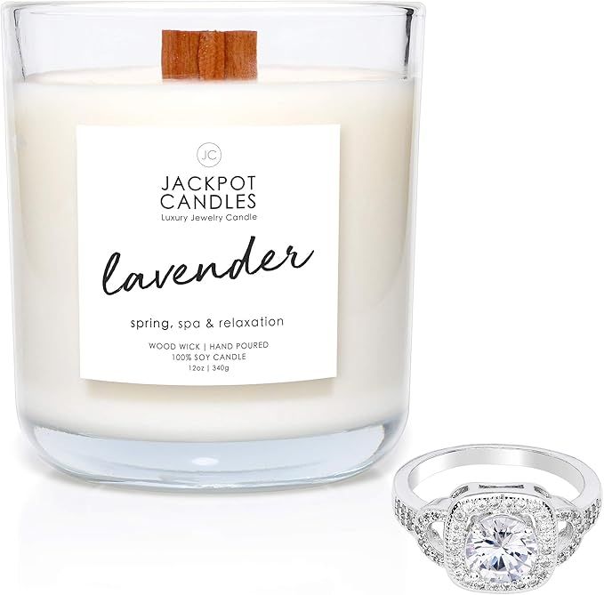 Lavender Candle with Ring Inside (Surprise Jewelry Valued at $15 to $5,000) Ring Size 8 | Amazon (US)