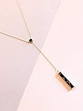 Black Marble Y Necklace, Bar Necklace, Layered and Long Necklaces, Long Gold Y Necklace, Minimal Pen | Amazon (US)