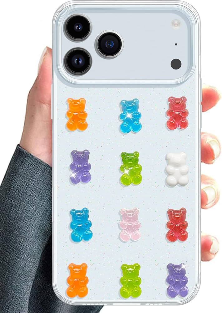 UnnFiko Cute Clear Phone Case for iPhone 17 Pro, Super Kawaii Cartoon Bears, Funny Creative Soft ... | Amazon (US)