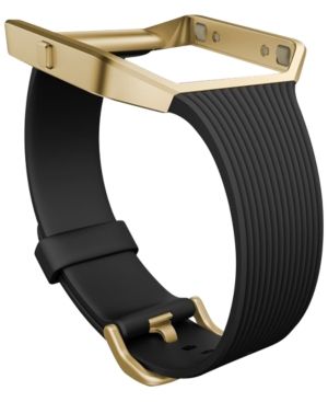 Fitbit Women's Blaze Gold Tone Case and Black Rubber Smart Watch Strap FB159ABGBK | Macys (US)