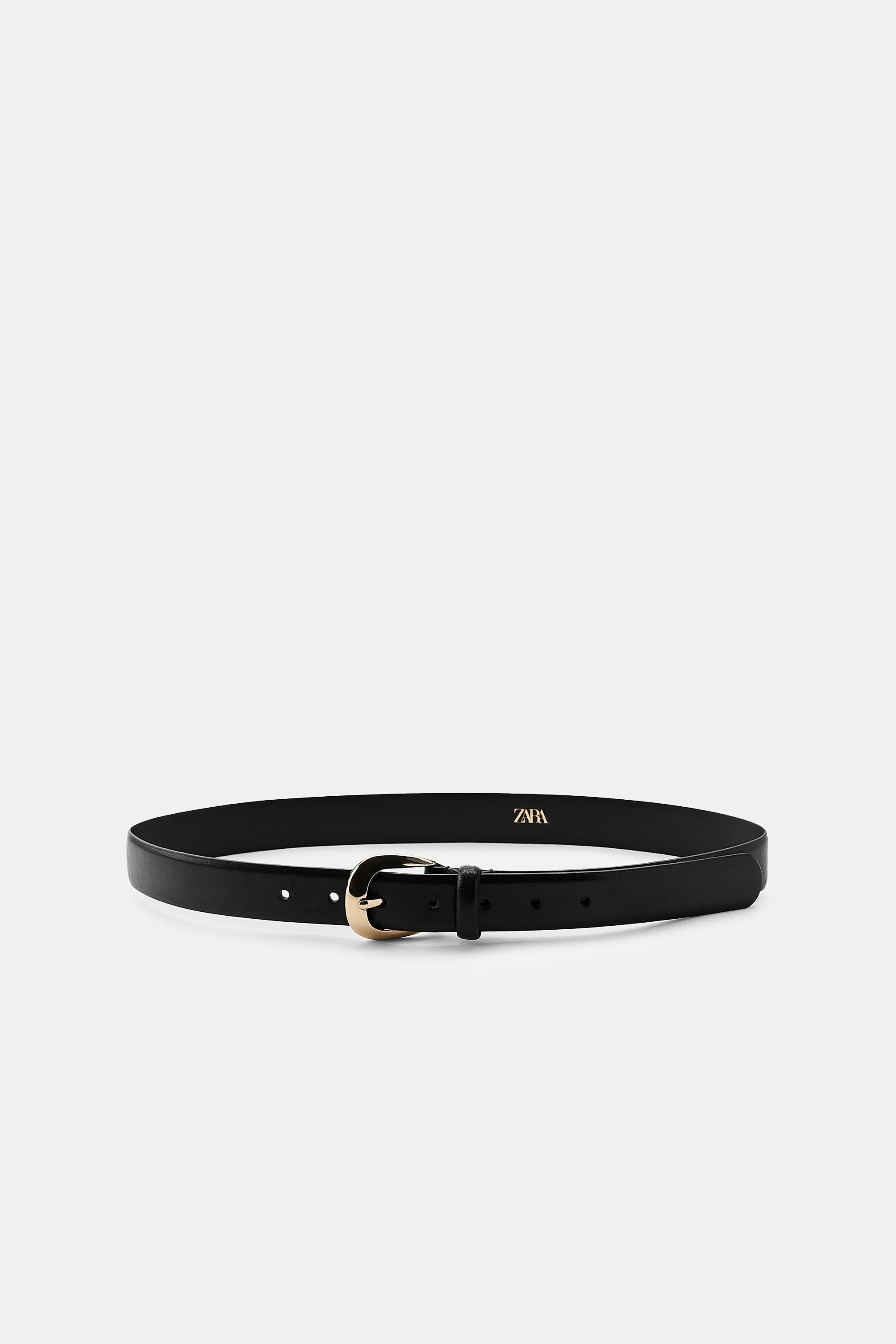 OVAL BUCKLE LEATHER BELT | Zara US