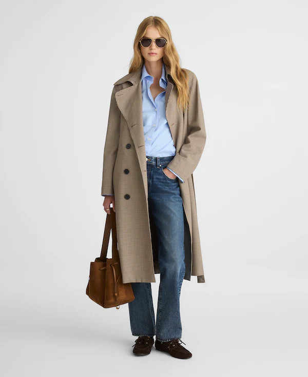 Double-Breasted Trench Coat in Plaid | Madewell