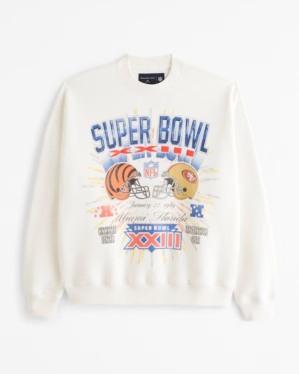 NFL Vintage Super Bowl Graphic Crew Sweatshirt | NFL NFL | Abercrombie.com | Abercrombie & Fitch (US)