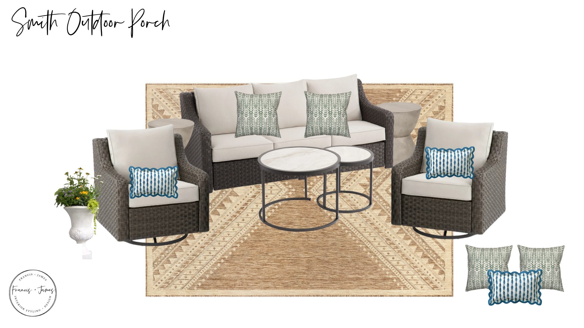 Outdoor porch, budget friendly porch, outdoor couch, outdoor area, outdoor living, outdoor pillows, outdoor conversation set, pool furniture, outdoor furniture 

#LTKStyleTip #LTKFamily #LTKHome