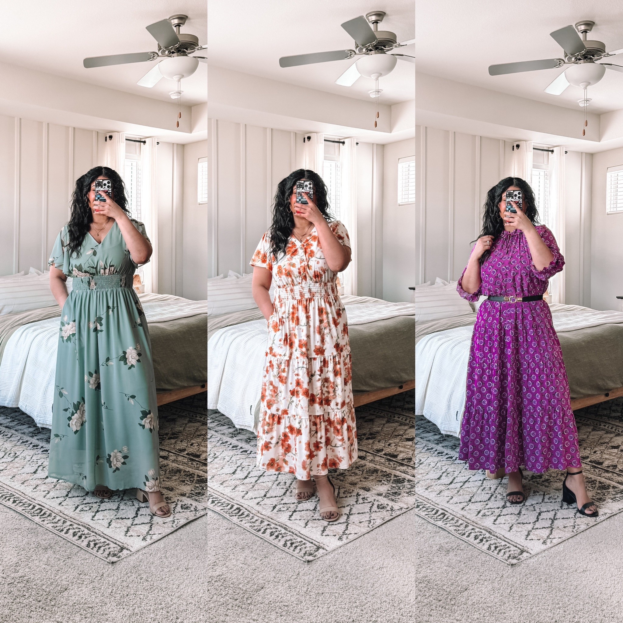 I’m 5’1”, size 12, 165 lbs, wearing a large in all dresses. They’re true to size! Shoes are also true to size. // also linking matching set from my IG reel, size large! 

#LTKMidsize #LTKWedding #LTKPetite