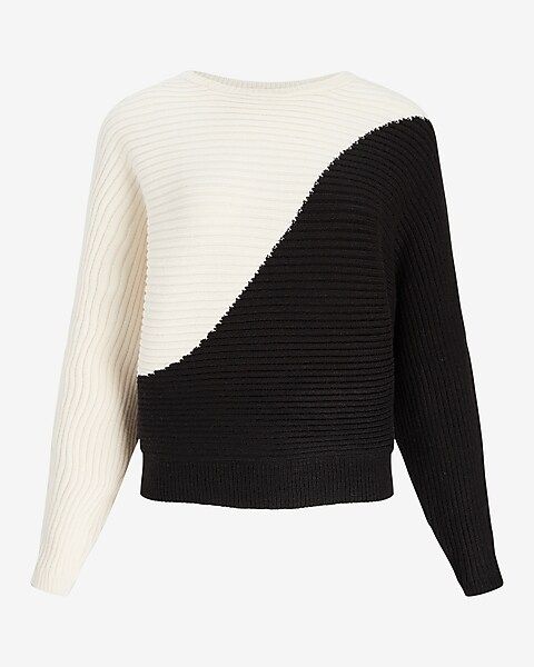 Ribbed Color Block Sweater | Express