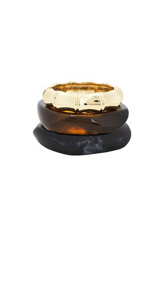Epifene Resin & Gold Bangles Set Of 3 in Brown. | Revolve Clothing (Global)