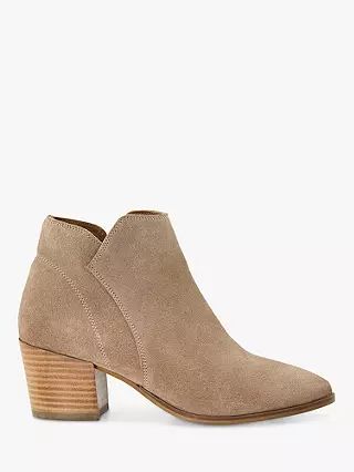 Dune Parlor Suede Ankle Boots, Sand | John Lewis (UK)