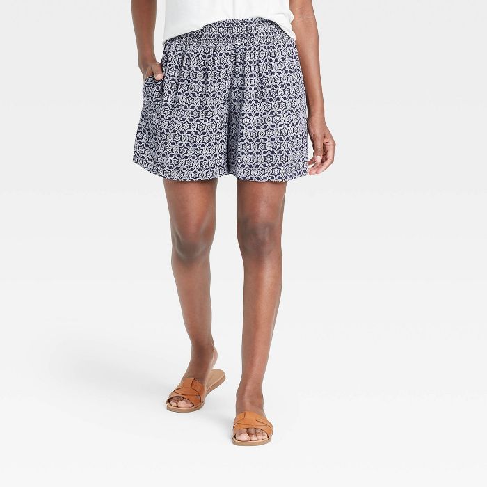 Women's Printed Smocked Waist Pull-On Shorts - Knox Rose™ | Target
