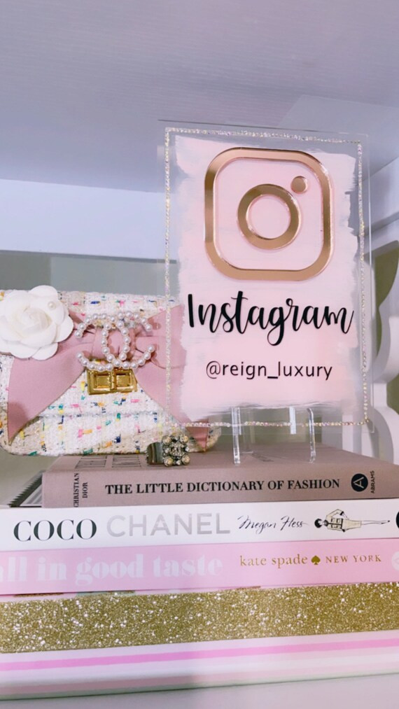 Social media sign / Instagram sign/ name sign / business name sign / clear acrylic sign / social ... | Etsy (US)