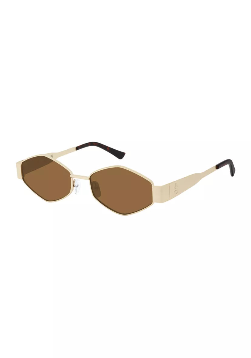 Metal Geo Gold Sunglasses | Belk