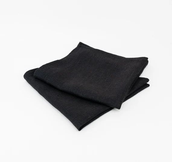 Black Linen Napkin Reusable Napkins Cloth Restaurant Napkins | Etsy | Etsy (US)