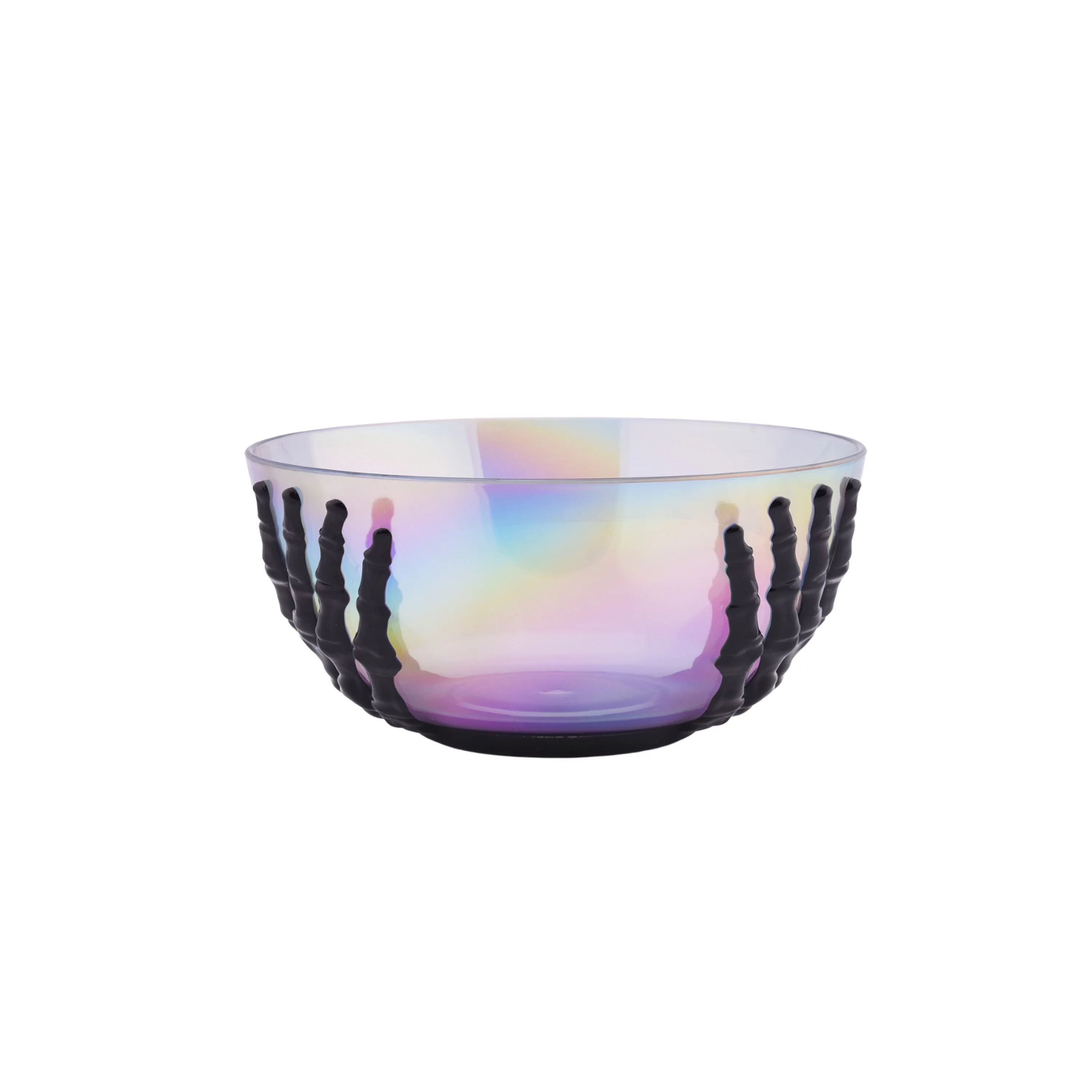 Way To Celebrate Skeleton Holding Hands Iridescent and Black Small Serve Bowl | Walmart (US)
