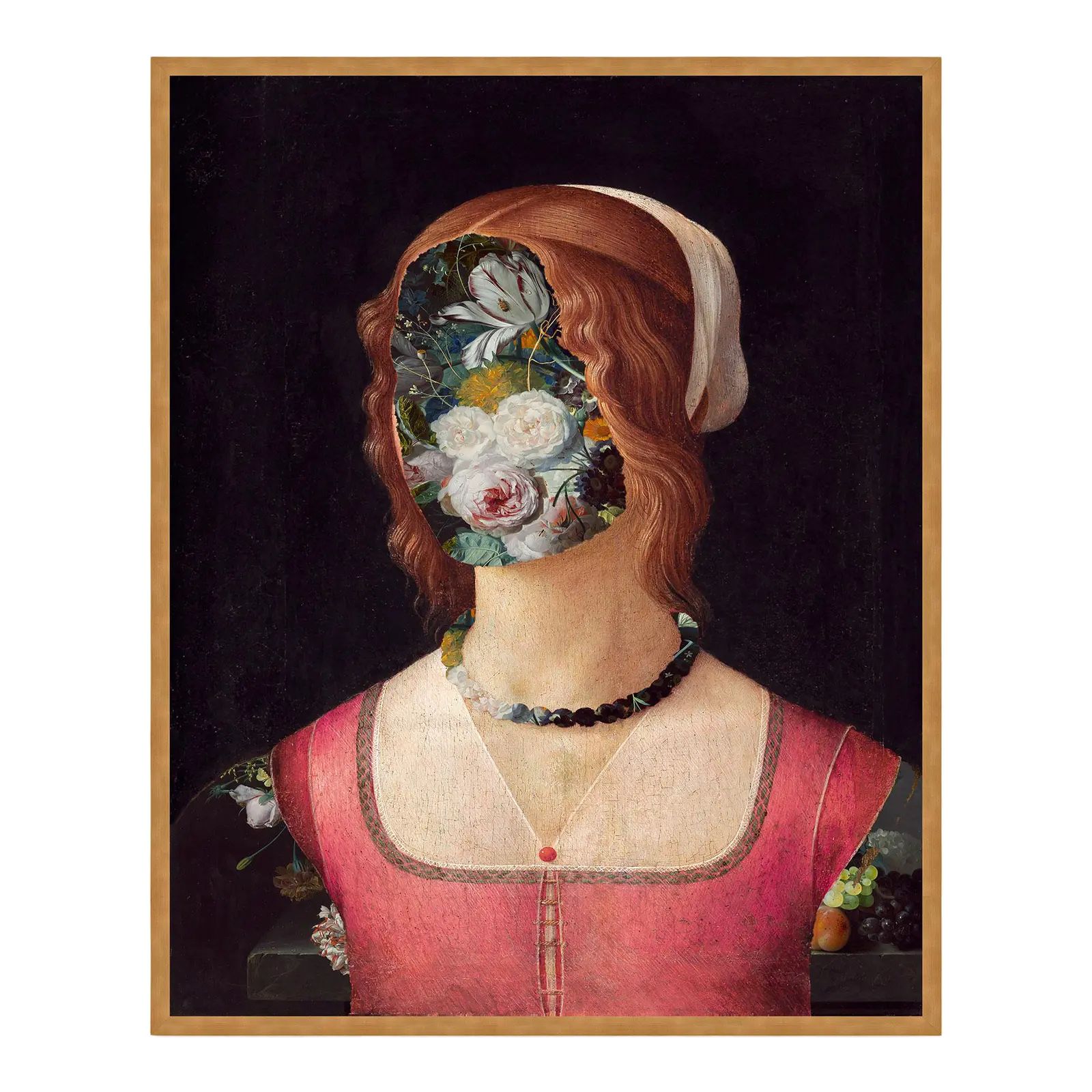 Flower Face 2 by Lara Fowler in Gold Frame, Large Art Print | Chairish