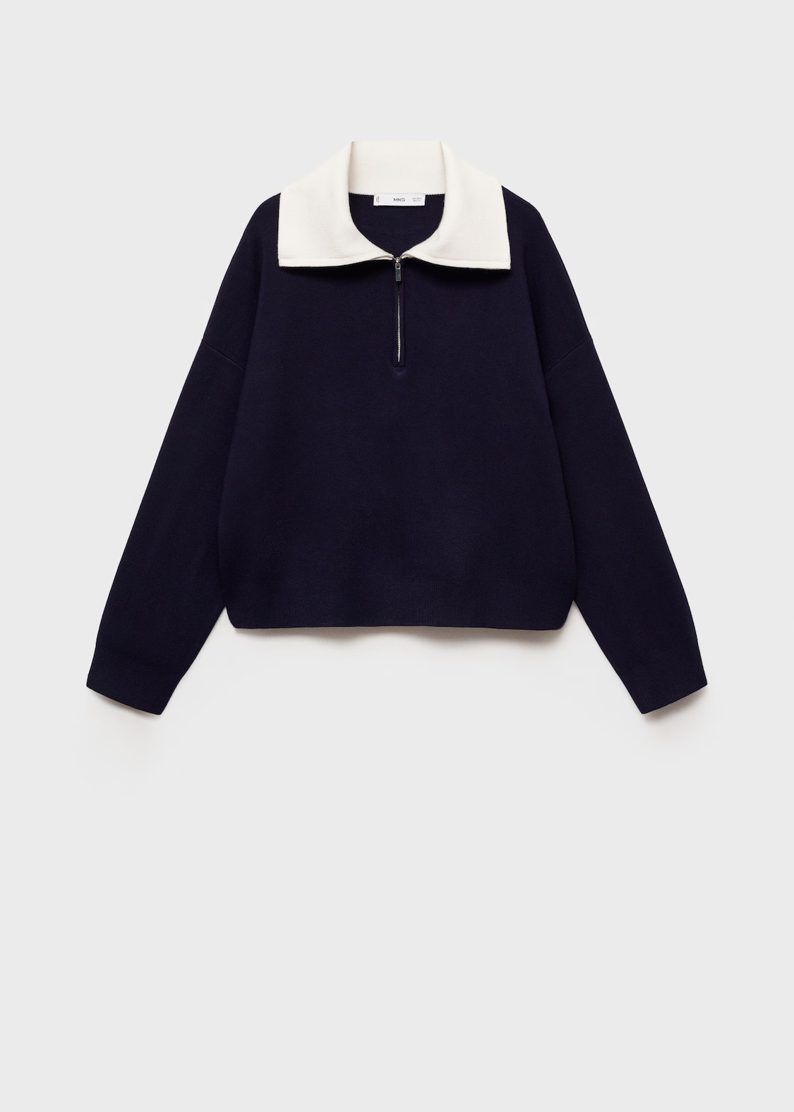 Contrast collar knit sweater - Women | MANGO United Kingdom | MANGO (UK)