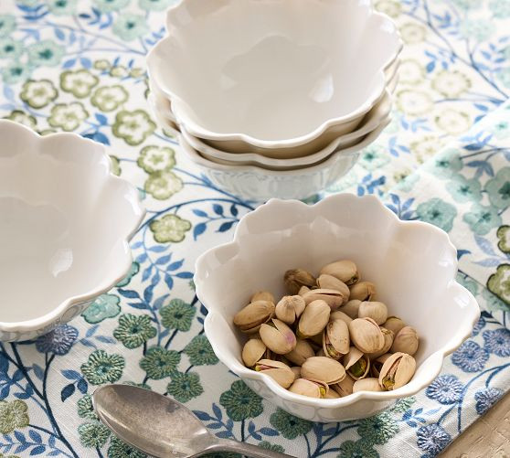 Figural Blossom Stoneware Snack Bowls - Set of 4 | Pottery Barn (US)