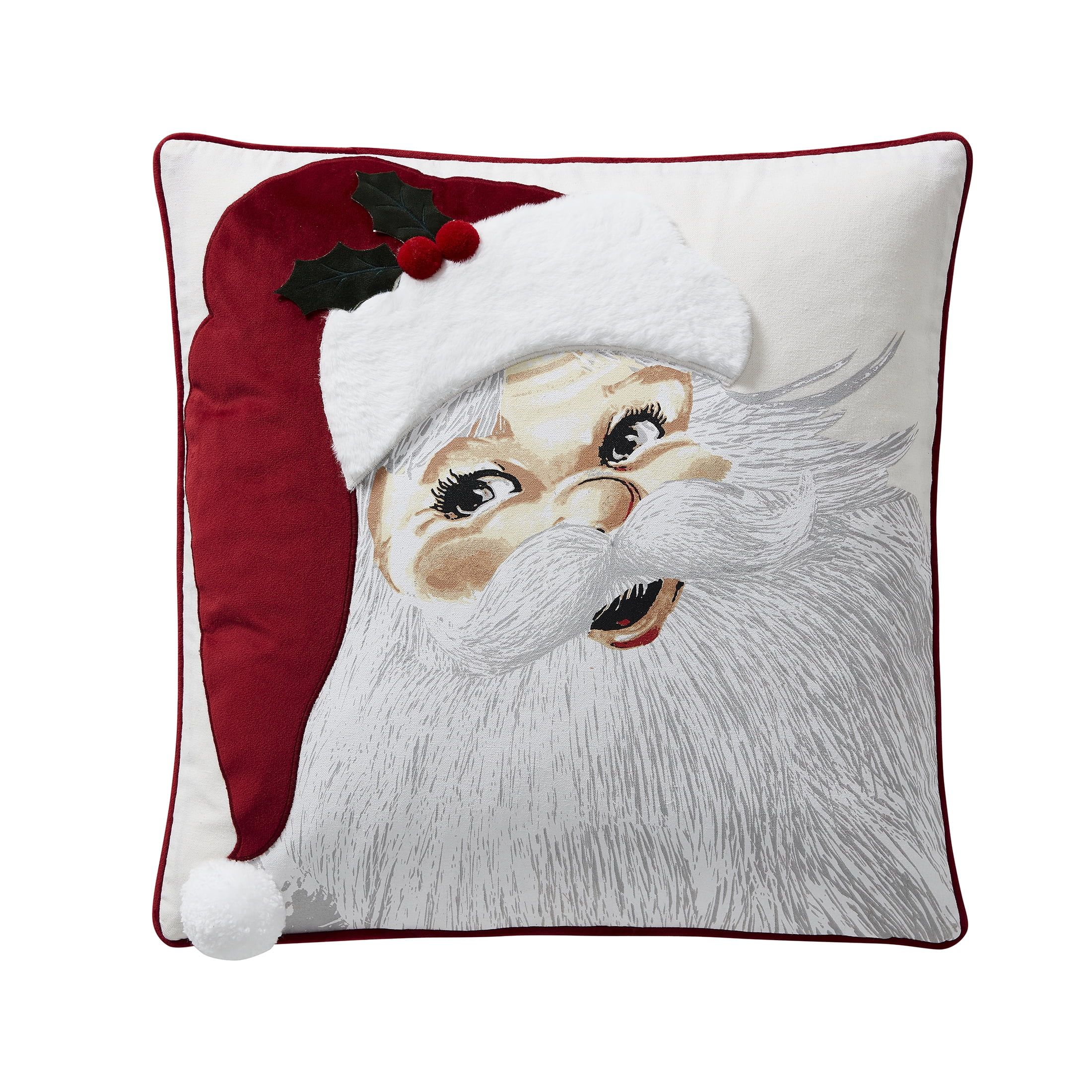 My Texas House Santa Poly Linen Decorative Pillow Cover, 20" x 20", Multi | Walmart (US)