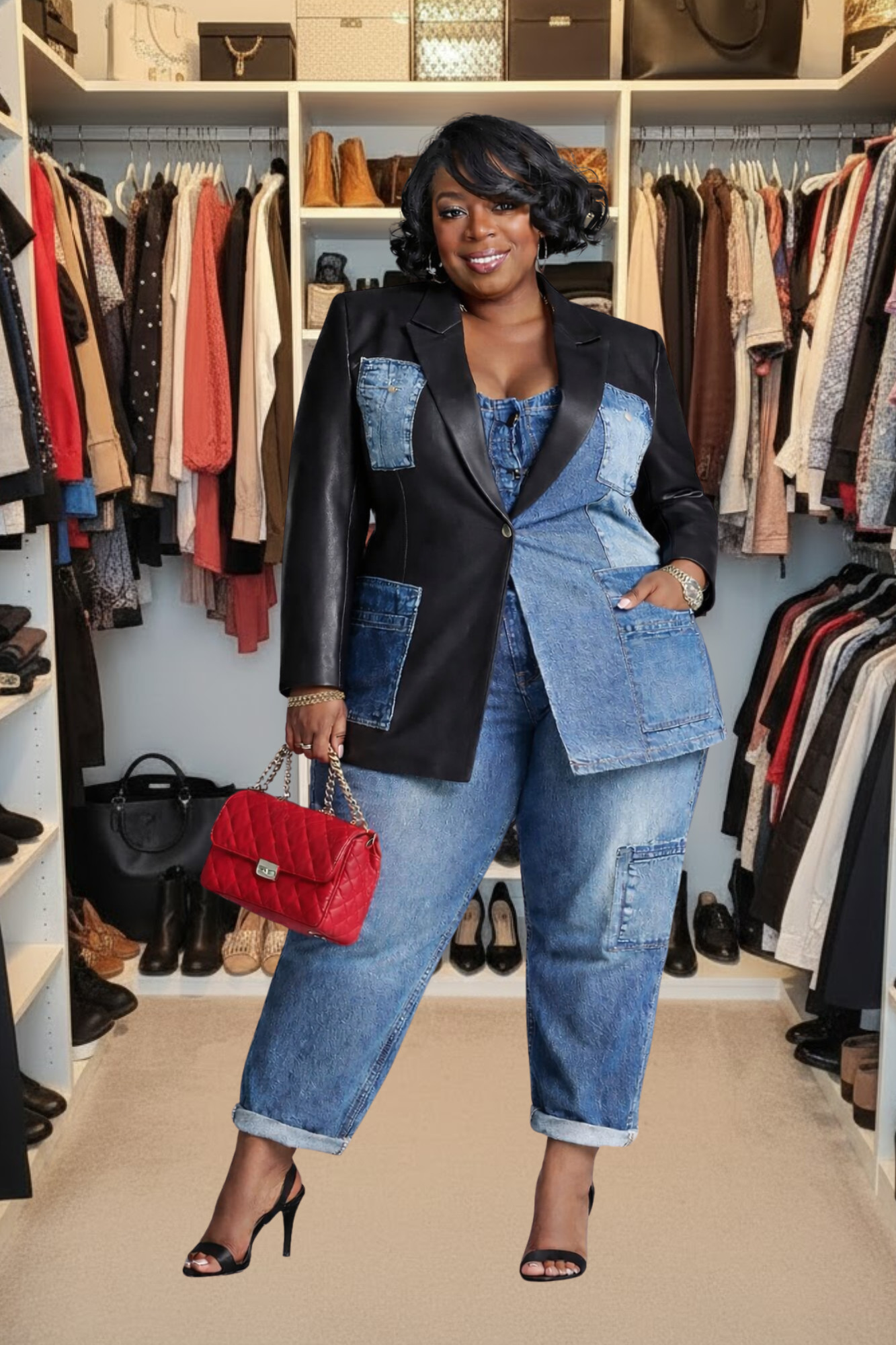 Denim and leather 

 #LTKOver40 #LTKSaleAlert #LTKPlusSize