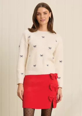 Sewing Down South x Crown & Ivy™ Sew Bowtiful Embroidered Sweater | Belk