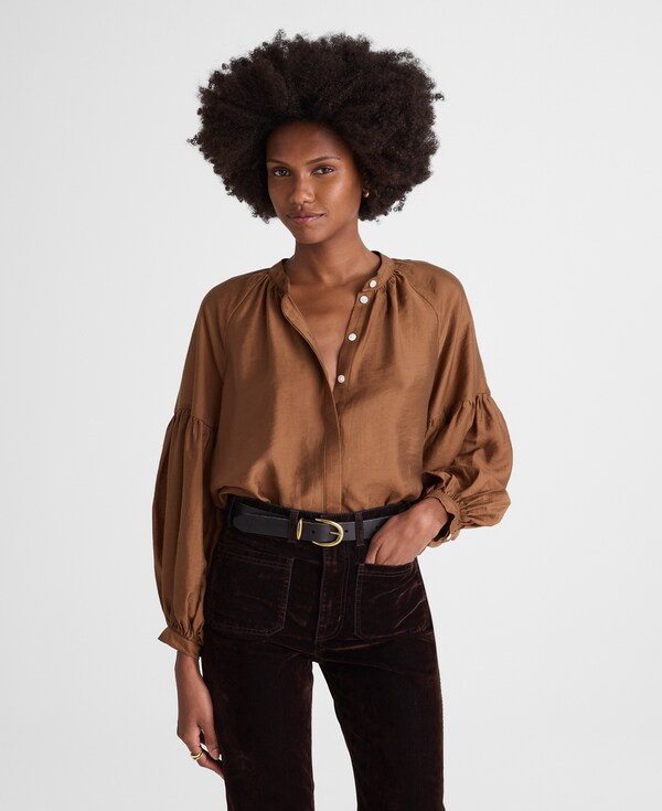 Shirred Balloon-Sleeve Top | Madewell