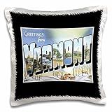 3dRose Greetings from Vermont Winter Scenic Postcard Reproduction - Pillow Case, 16 by 16-inch (pc_1 | Amazon (US)