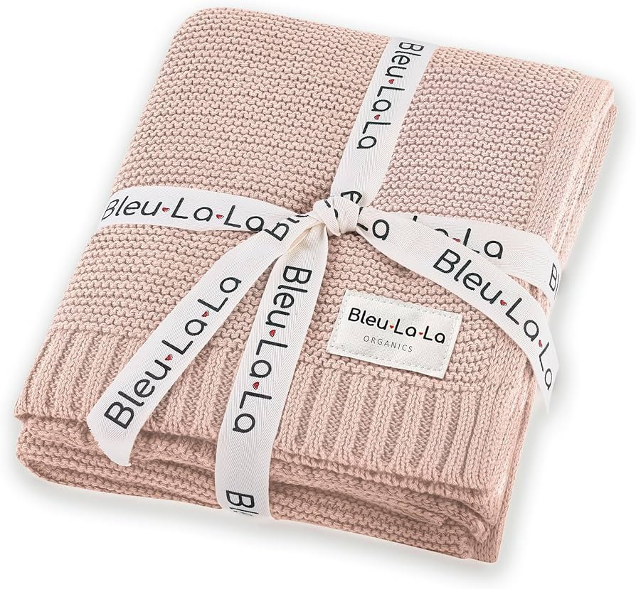 Bleu La La Organic Receiving Swaddle Blanket for Girls - 100% Luxury Organic Soft Cotton Knit War... | Amazon (US)